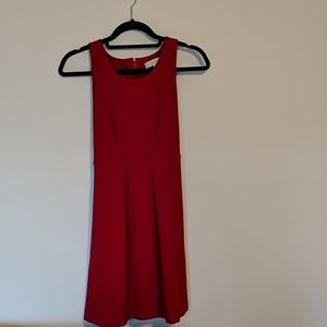 Red Loft dress with zipper detail (petite)